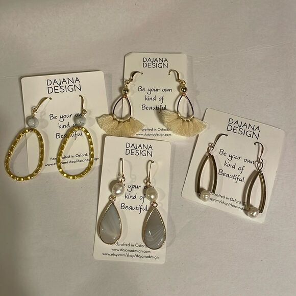 4 Pairs Handcrafted Earrings - Picture 1 of 10
